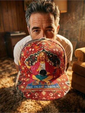 Coen Brothers The Big Lebowski Flat Bill Cap - The Dude Abides Jeff Bridges Hat